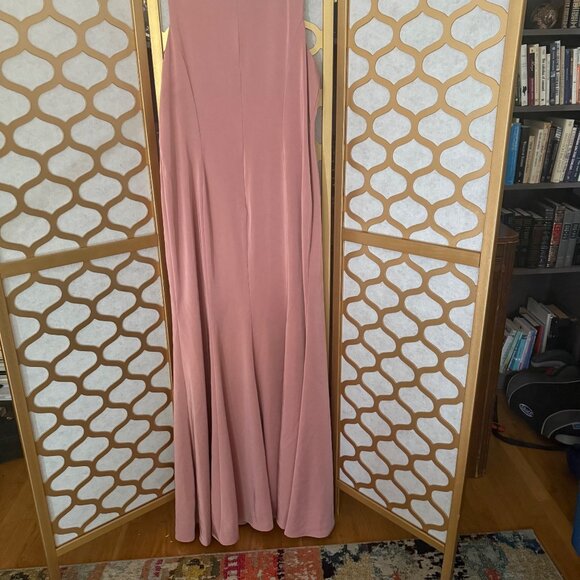 Ieena For Mac Duggal Embellished Neck Trumpet Rose Pink  Dress Gown Sz 12 - Picture 5 of 16